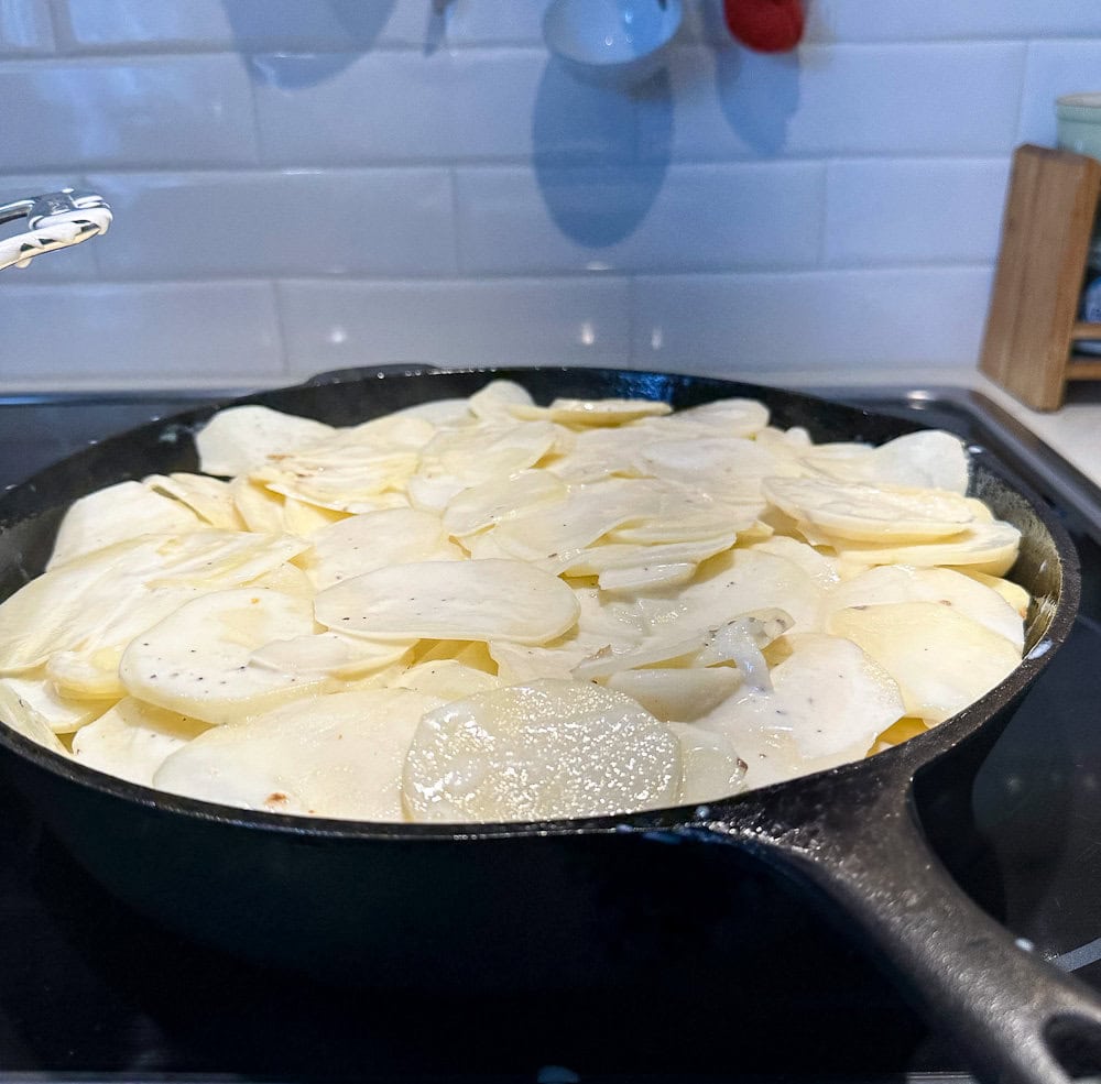 gratin dauphinois sur le rond avec crème