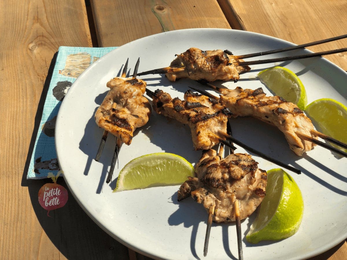 brochettes de poulet au bbq