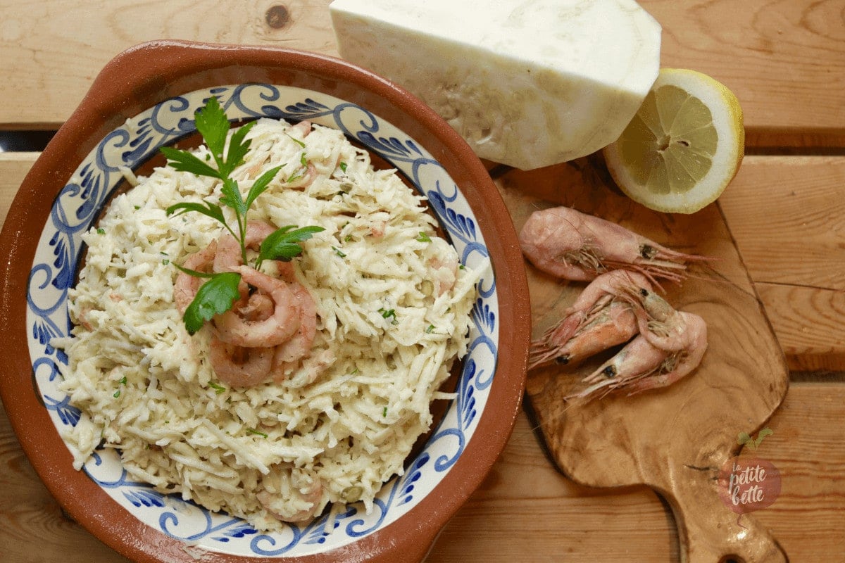 salade de céleri rave aux crevettes