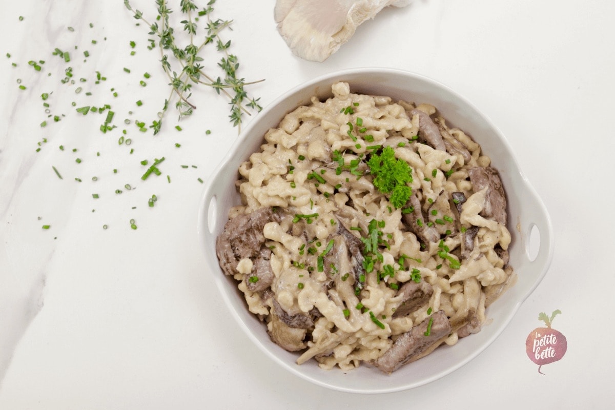 avec pâtes Spaetzel maison