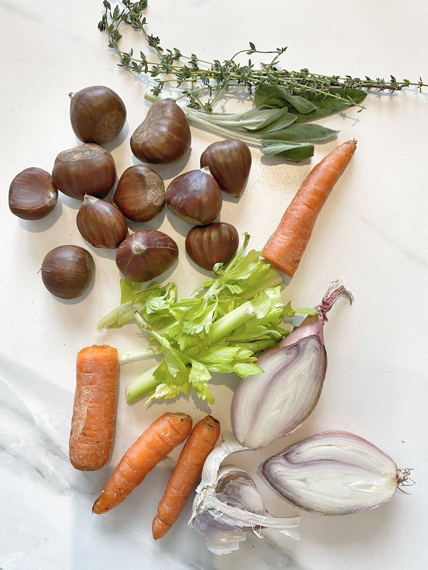 Ingrédients pour le gravy ou sauce à dinde