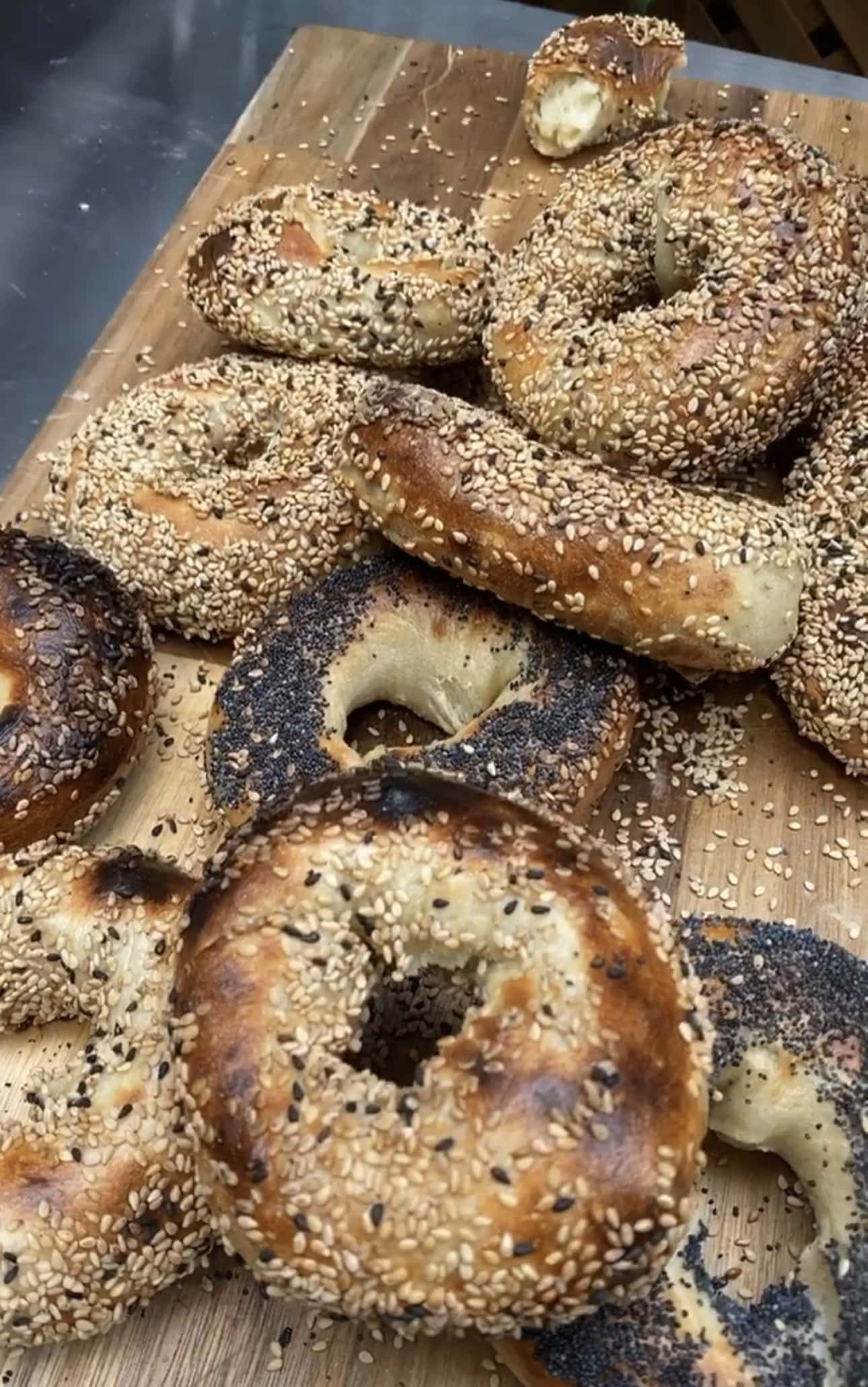 bagels maison au four à bois