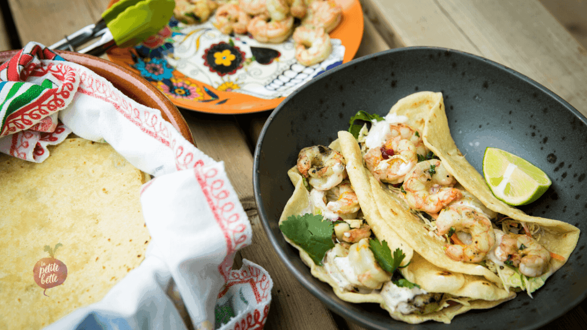 tacos crevettes grillées