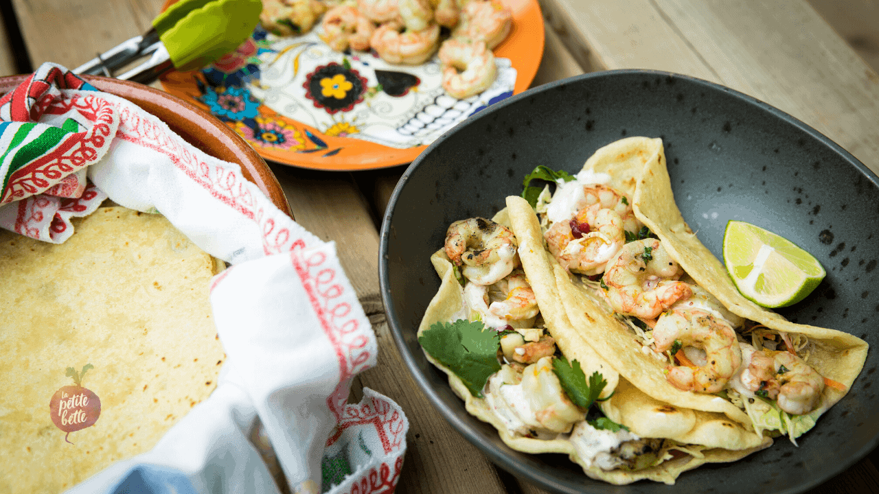 tacos crevettes grillées