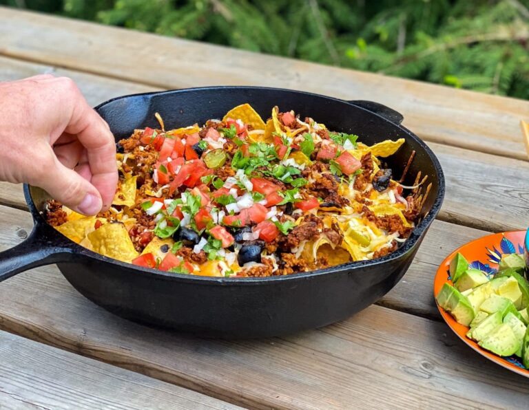 nachos feu de camp ou bbq