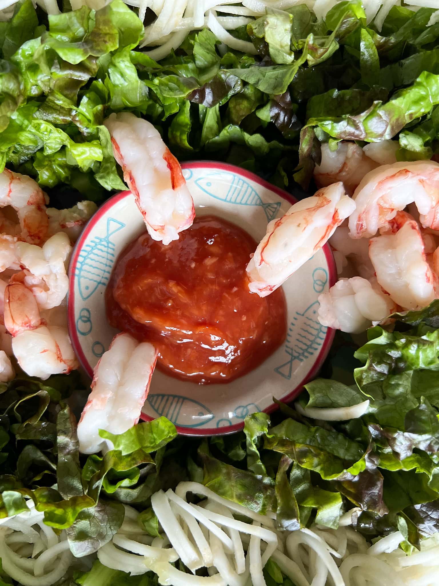 crevette cocktail en salade