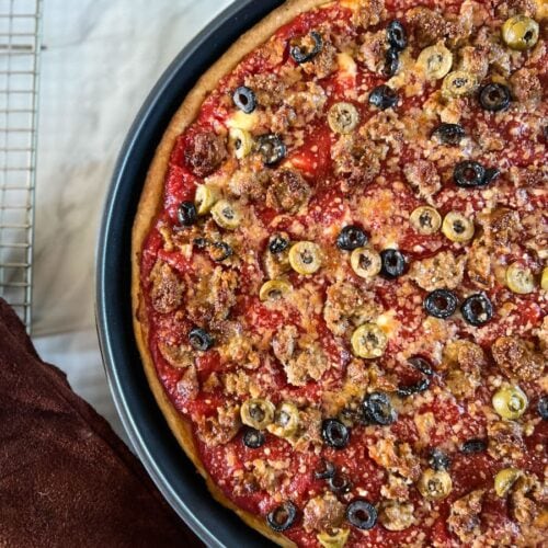 Deep dish chicago pizza