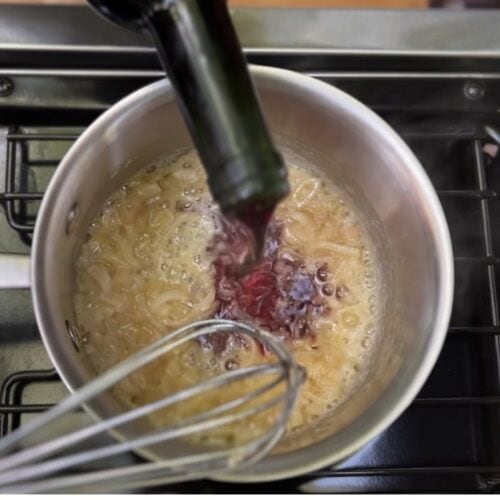 sauce échalote et au vin rouge