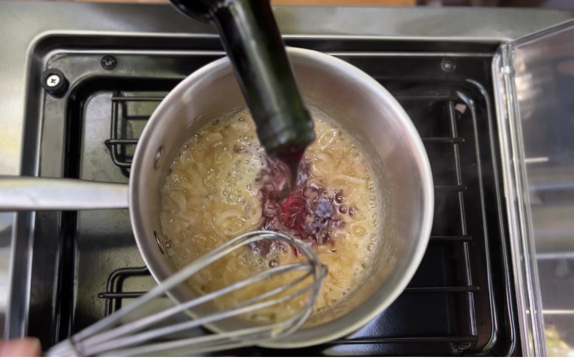 sauce échalote et au vin rouge