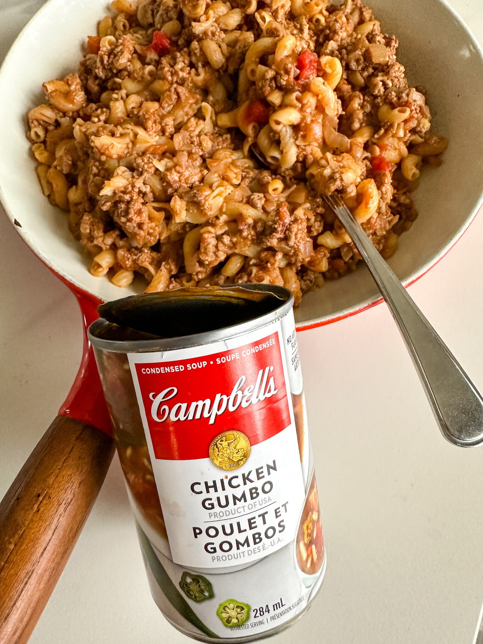 macaroni style petits pains fourré gumbo avec conserve soupe poulet gumbos campbell's