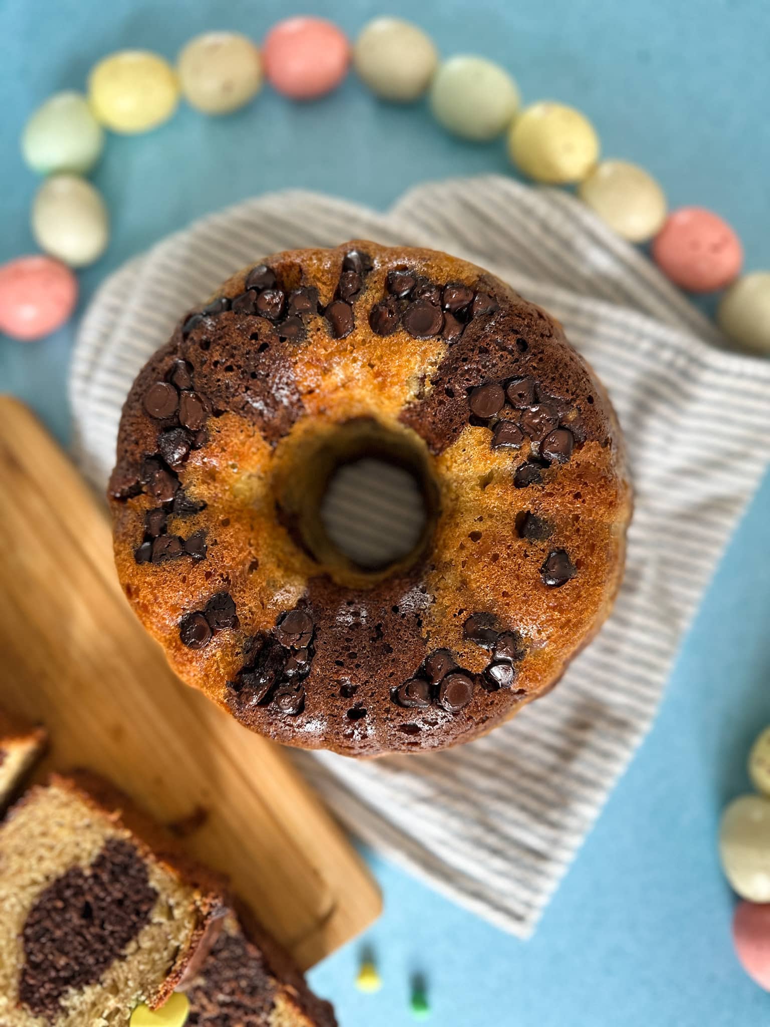 Pain aux bananes marbré au chocolat