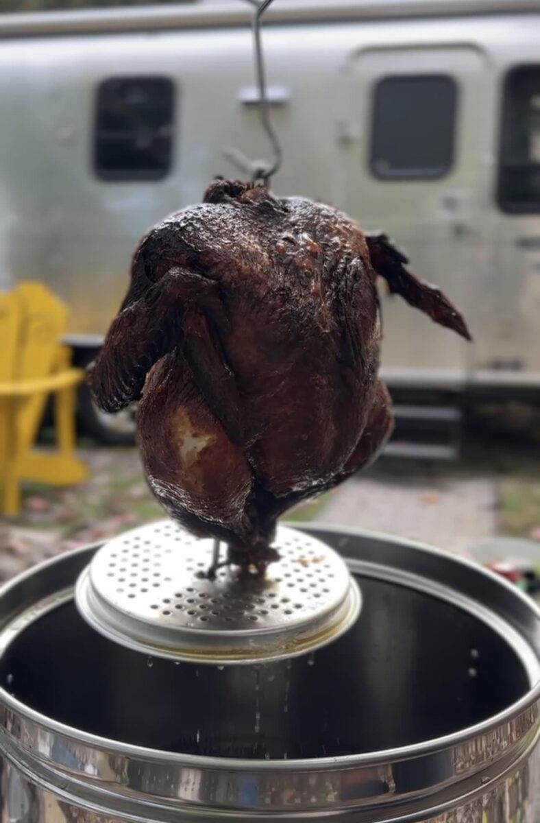 dinde frite dans l'huile