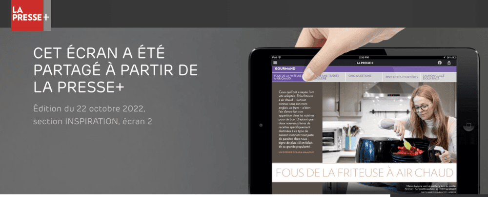 Manon Lapierre Air fryer dans la presse