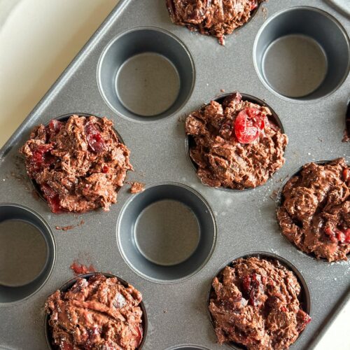 muffins au chocolat cerises