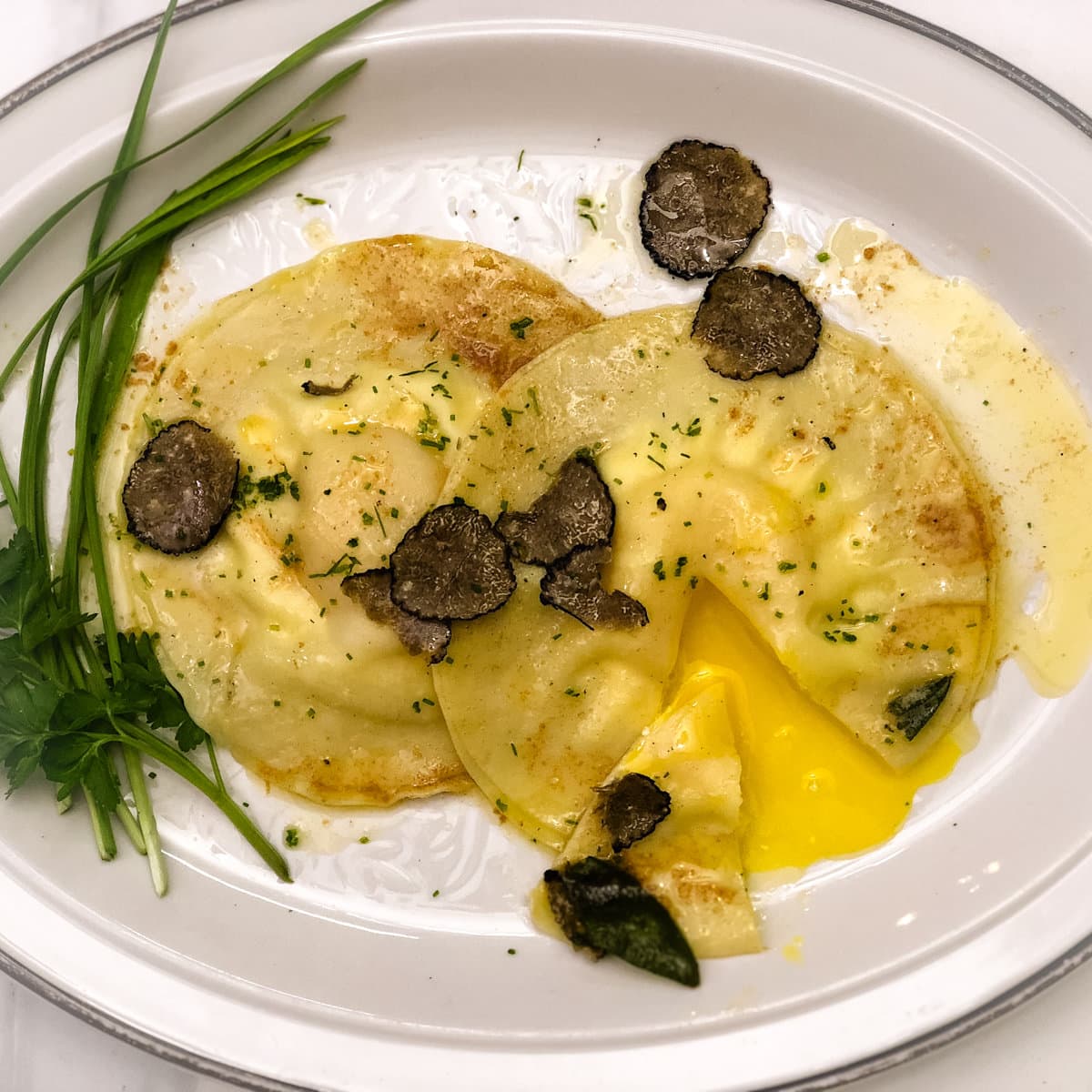 ravioli à l'oeuf coulant