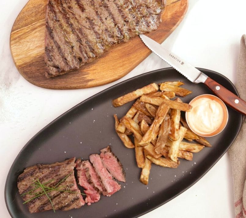 bavette avec frites entière et tranchée