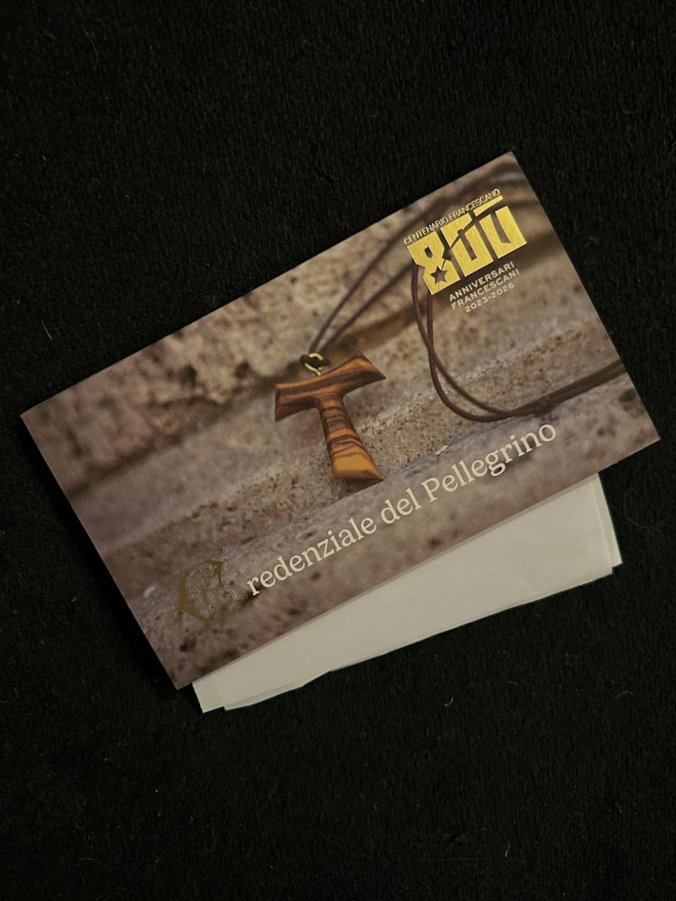 credenziale del pellegrino via di francesco 