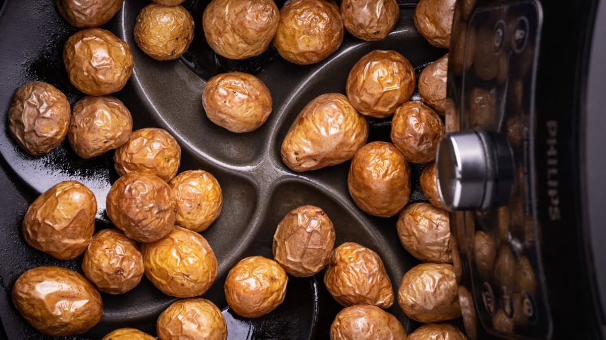 grelot entier au air fryer dans le panier directement
