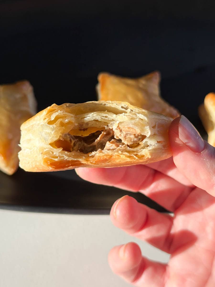 intérieur d'une bouchée feuilleté apéro étoile